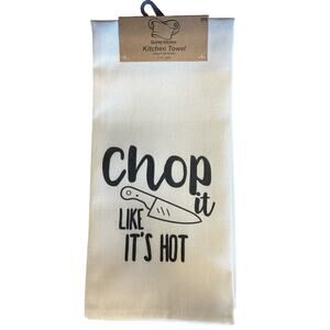 Quirky Kitchen hand towels. Set of 2. “ Chop it like it’s hot” NWT Polyester